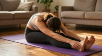 All You Need Is This Simple Yoga Pose To Ease Tight Hips—and You Can Do It From Your Bed
